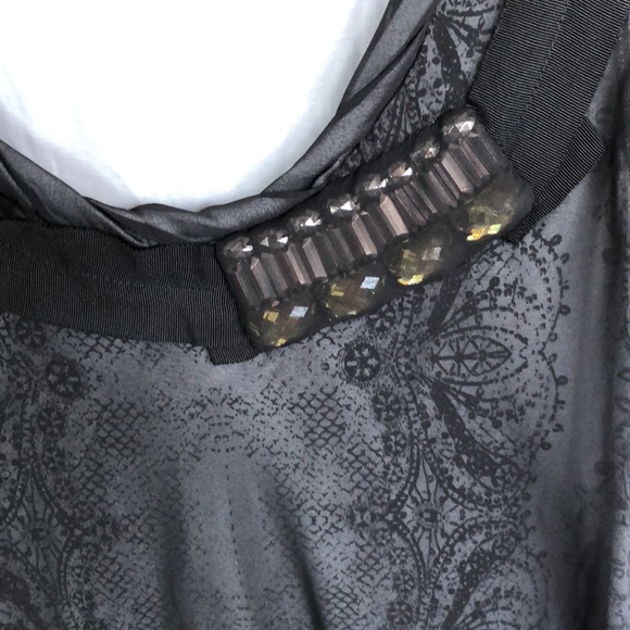 CAbi Black Mesh Overlay Top with Jewels #155 - Picture 3 of 9